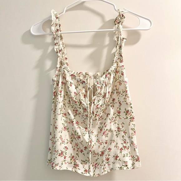 NWOT Reformation Cortese Top in Boheme floral pink white 2 - Picture 2 of 5